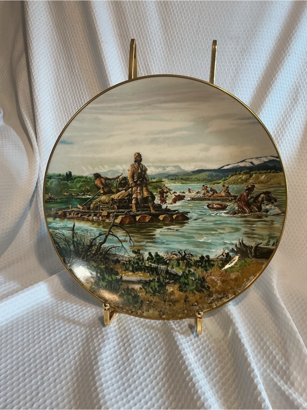 Vtg The Lewis and Clark expedition plate collection.The Lewis crossing#663